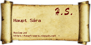 Haupt Sára névjegykártya